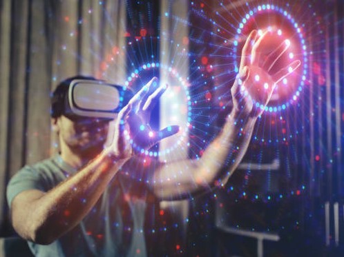 A Person Playing Virtual Reality Game