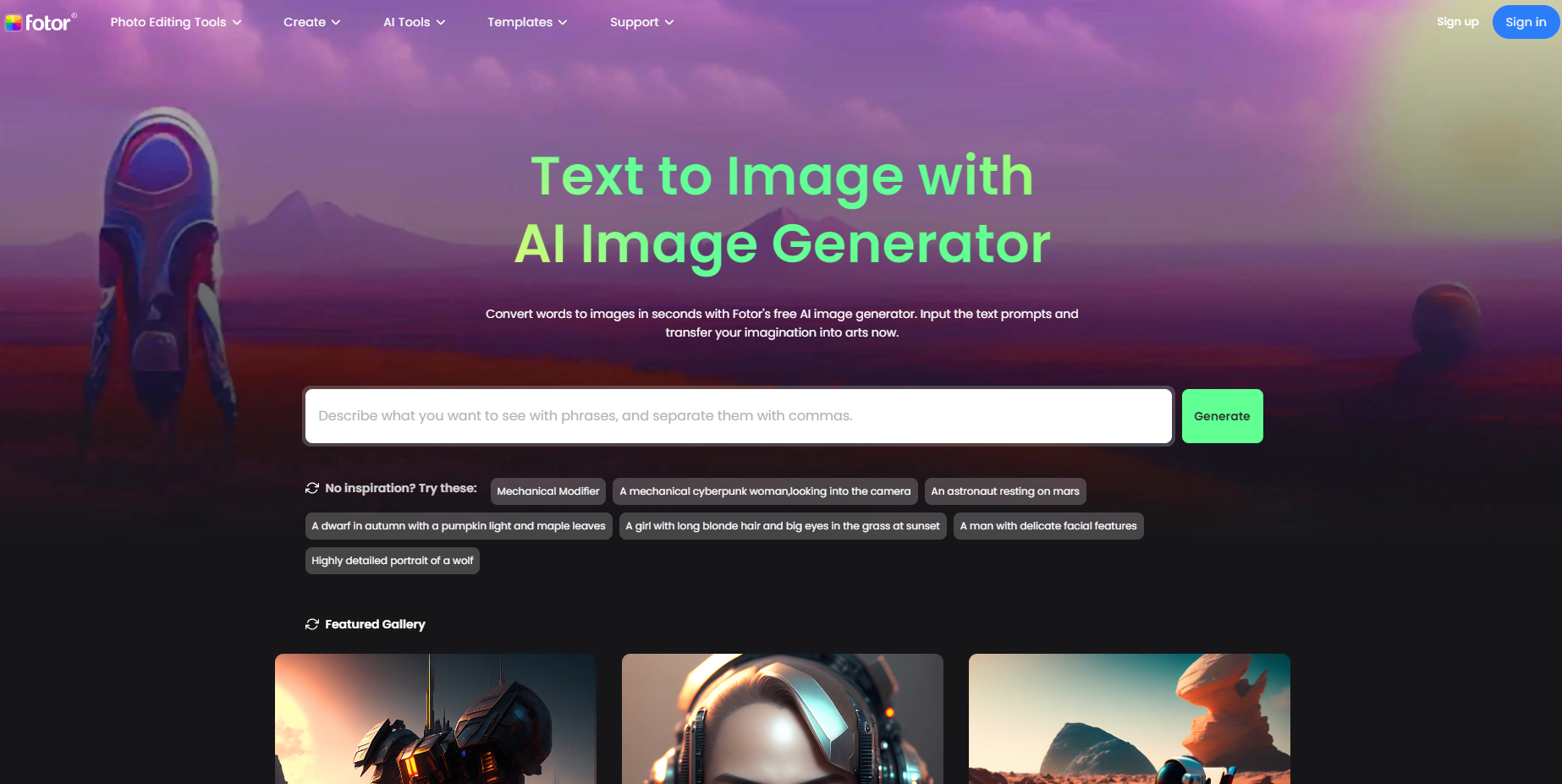 Fotor, An AI Image Generator