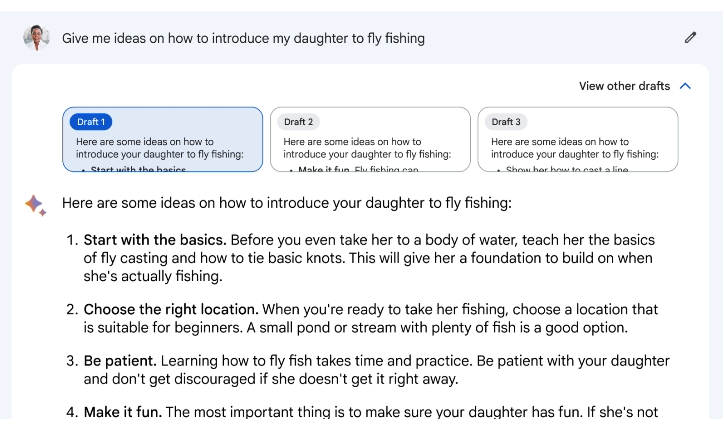 Bard AI with Multiple Draft answers you can Choose from