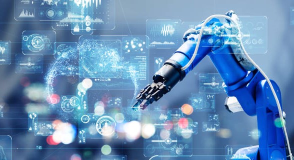 Artificial Intelligence in Industrial Technology Factory Concept