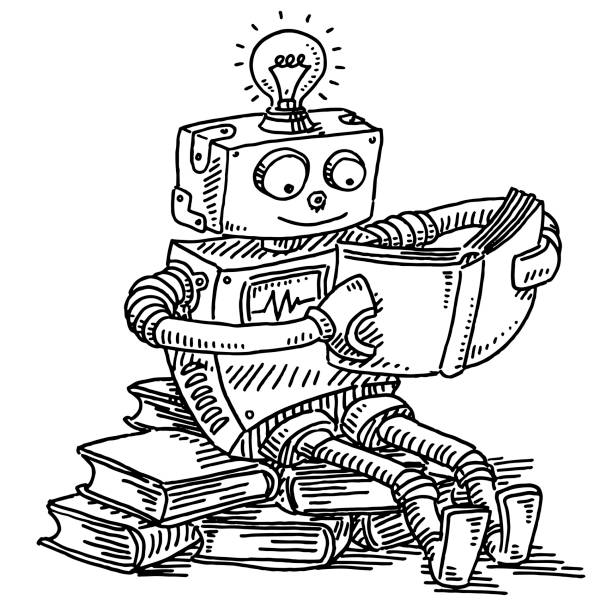 An Artificial Intelligence Robot Reading a Book