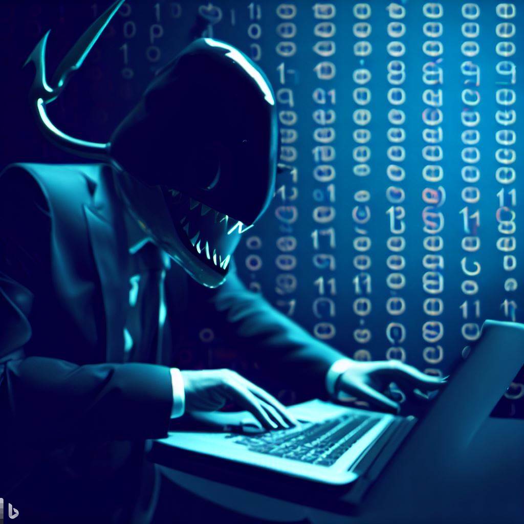Concept of a Hacker using AI for Phishing Scam