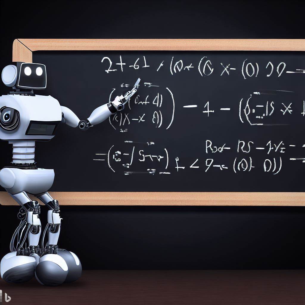 An AI Robot Teaching, Image by Bing Image Creator