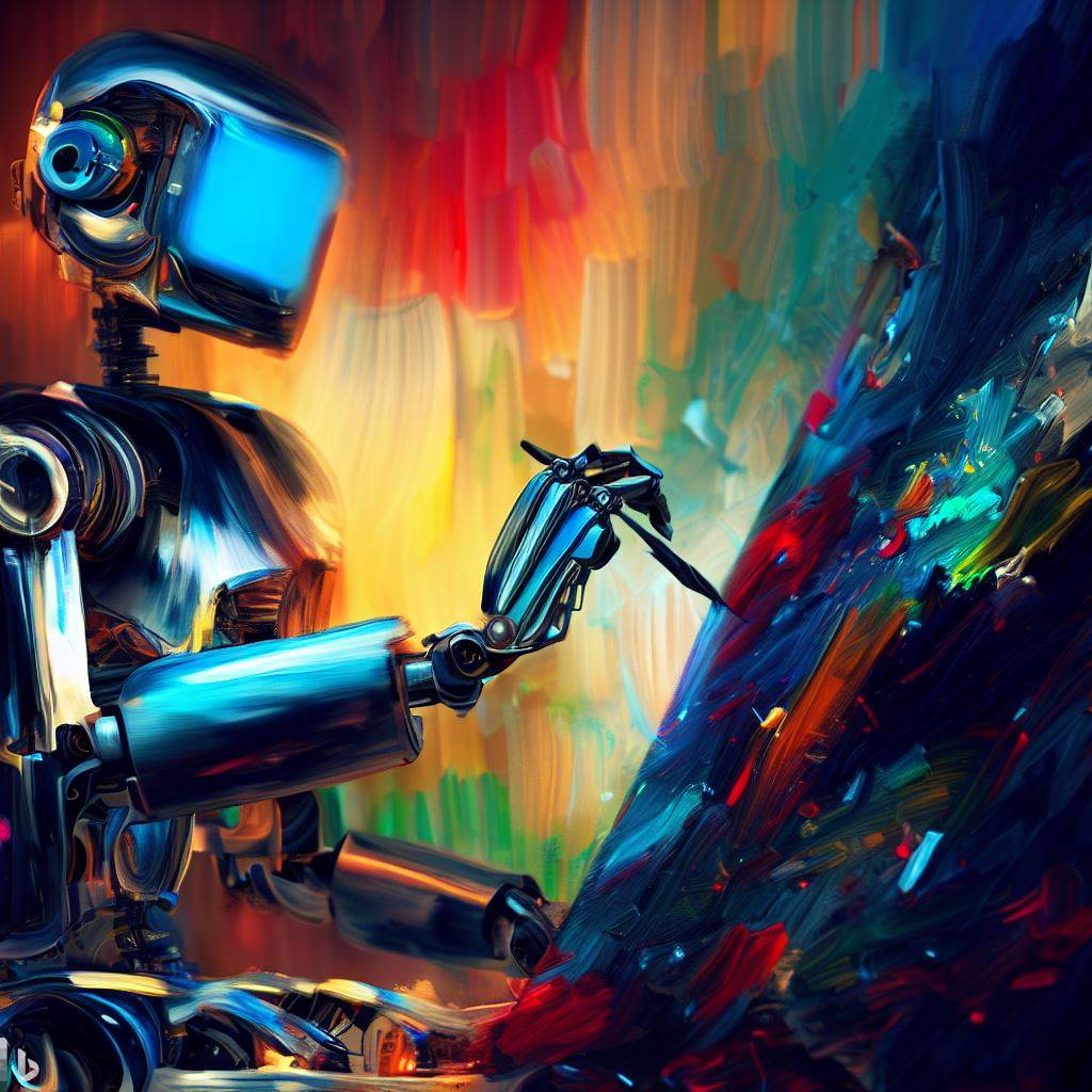 An Art of AI Robot doing Painting