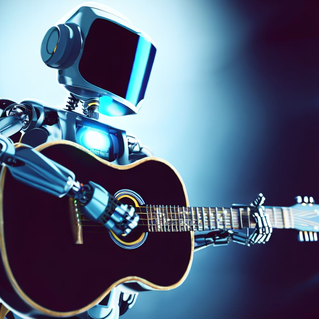 An AI Robot Playing a Guitar