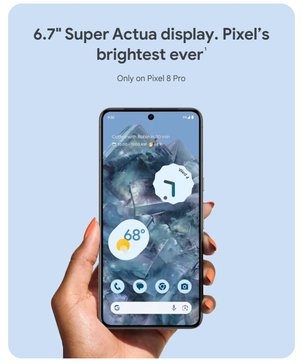 Google Pixel 8 Pro's 6.7" Display