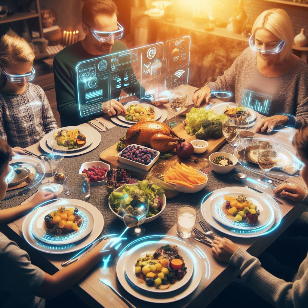 Digital Image Concept of Tech in Thanksgiving by Bing Image Creator