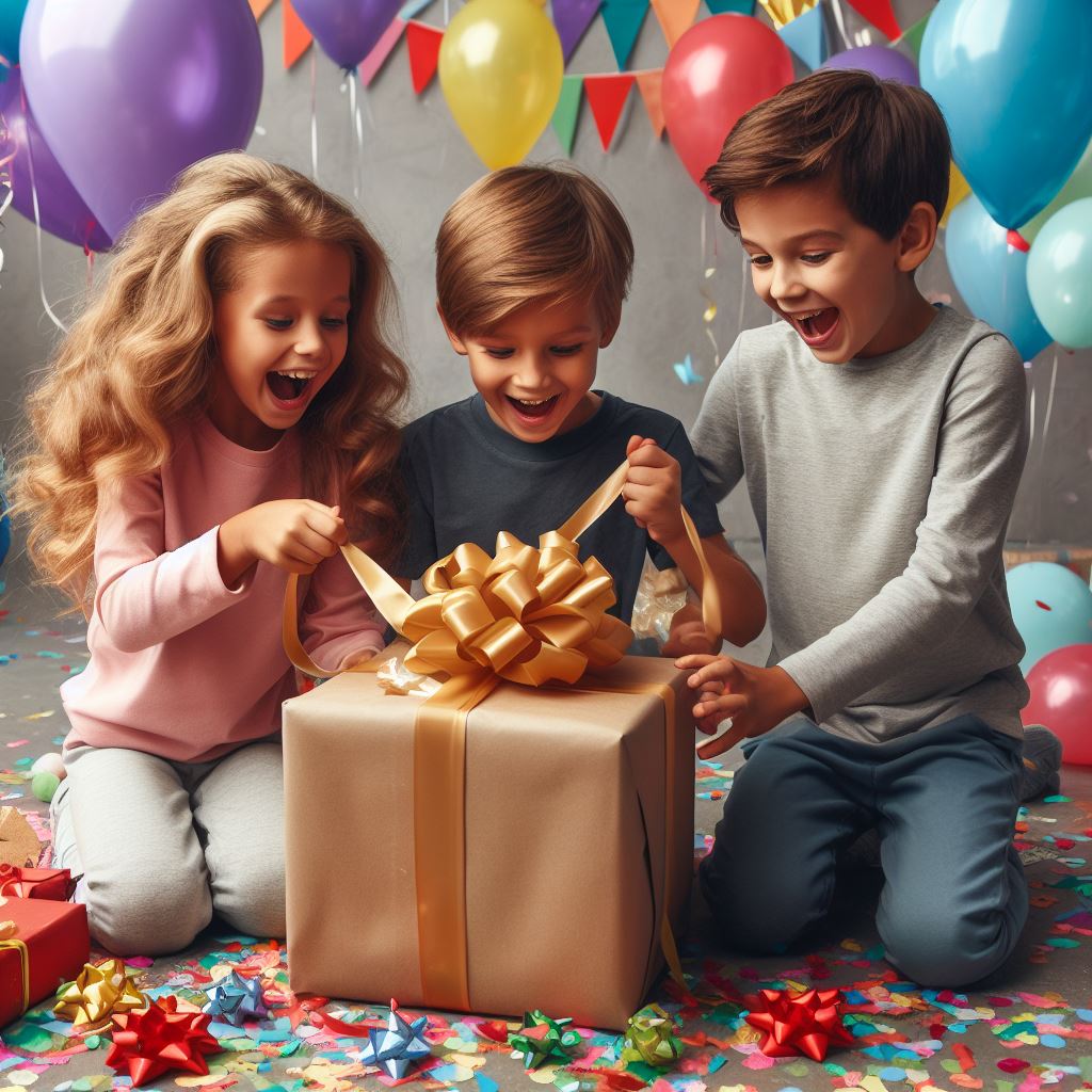 Kids Opening a Present