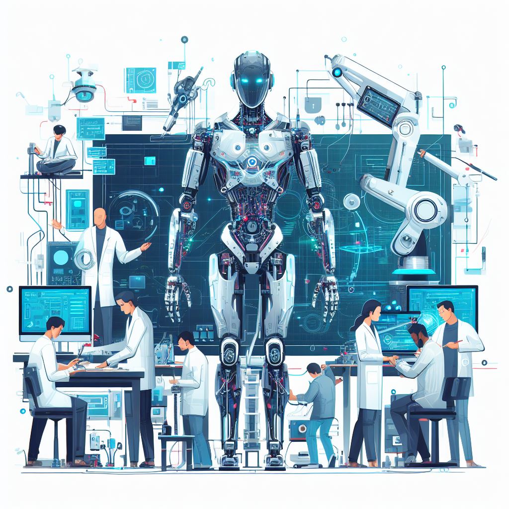 Image Art of Humans Developing Robots