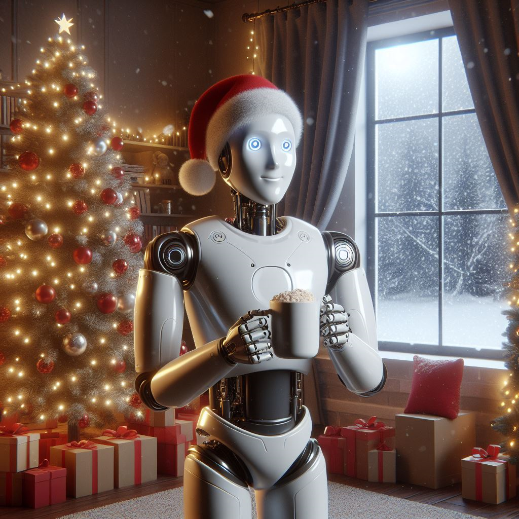 An AI Robot Enjoying Holiday