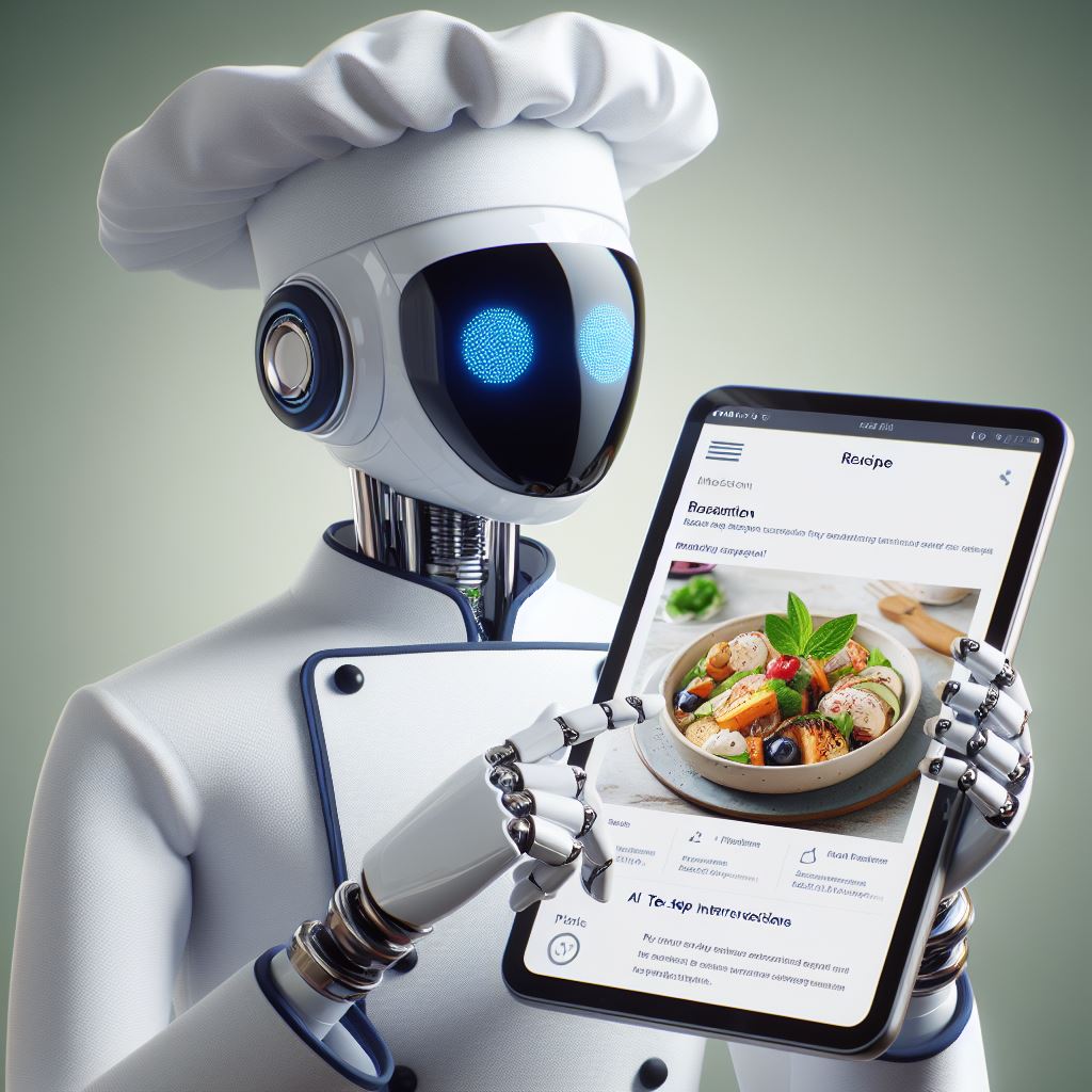 An Image Concept of An AI Robot Generating Recipe for Holiday