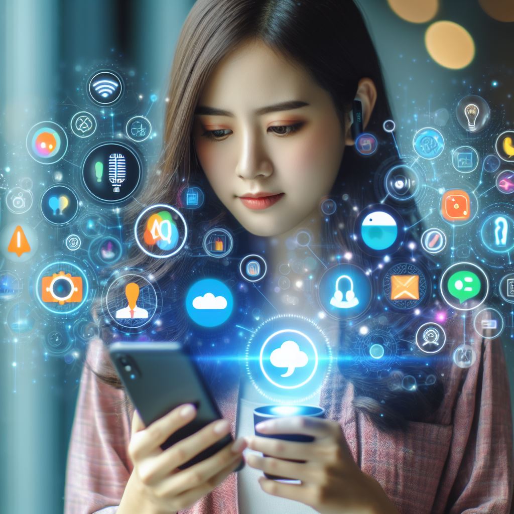 Image of a Woman using AI Apps