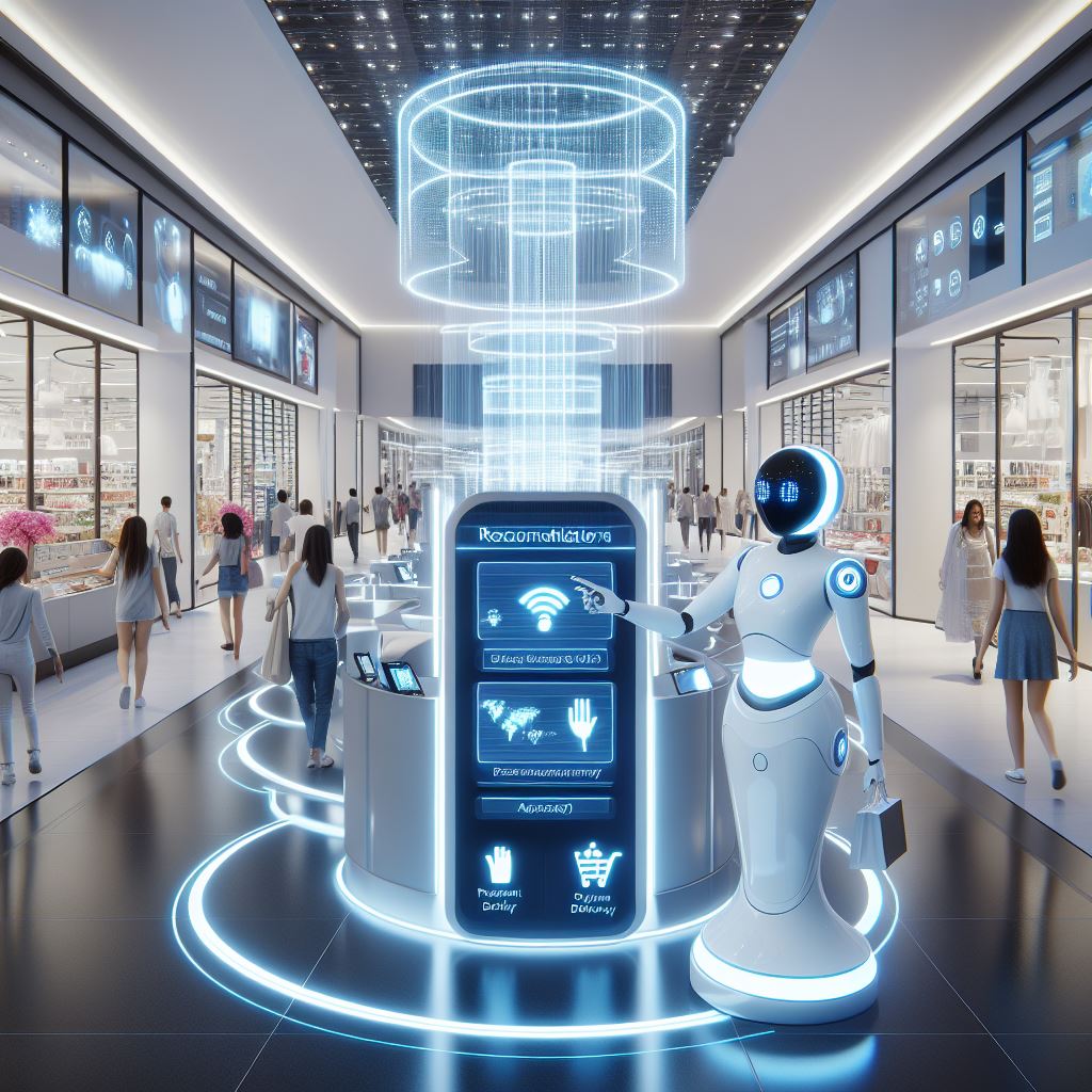 Concept of An AI Robot in a Shopping Mall